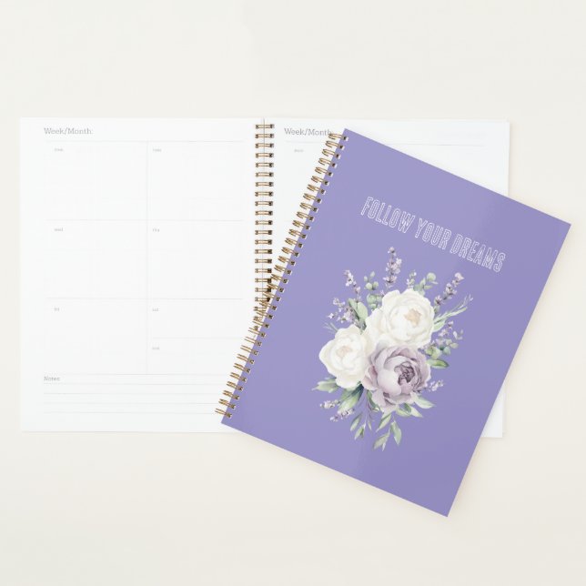 Agenda Sonhos de Flores Brancas de Lavanda  (Exibição)