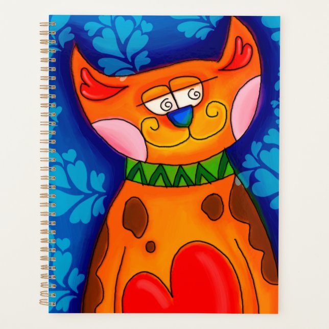 Agenda Sorriso Laranja Tabby Cat (Frente)