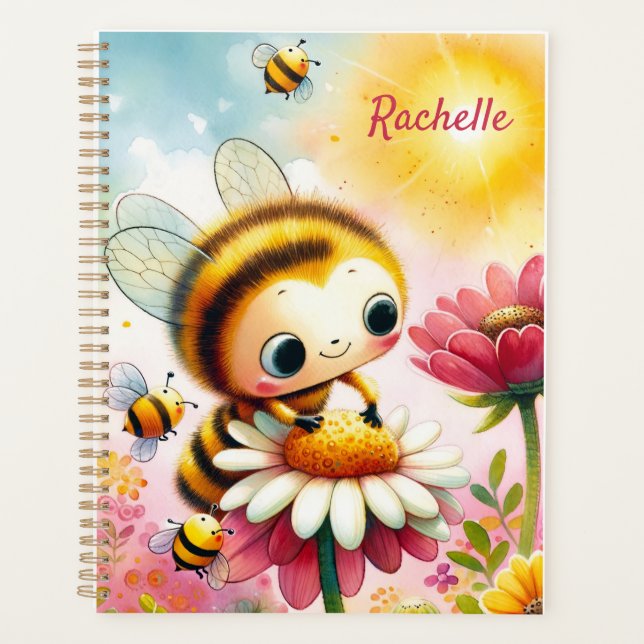 Agenda Sorrisos Sunny Personalizáveis De Bee-Themed (Frente)
