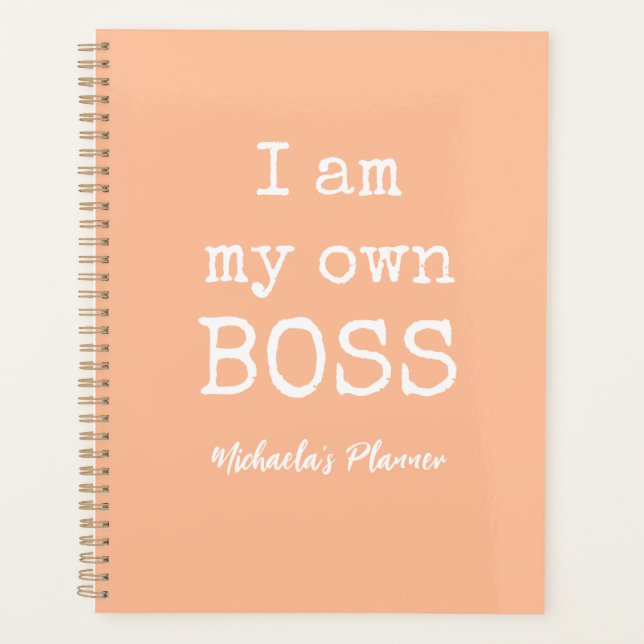 AGENDA SOU O MEU PRÓPRIO CHEFE|PEACH FUZZ E WHITE (Frente)