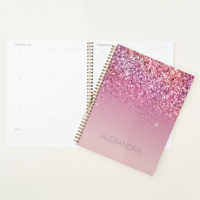 Agenda Sparkle Dourado Cor-de-Rosa rosa Dourado (Exibição)