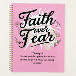 Agenda Spiral Planner with 2 Timothy 1:7Bible Verse