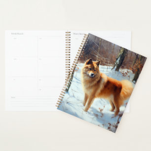 Agenda Spitz Finlandês Deixou Neve Natal
