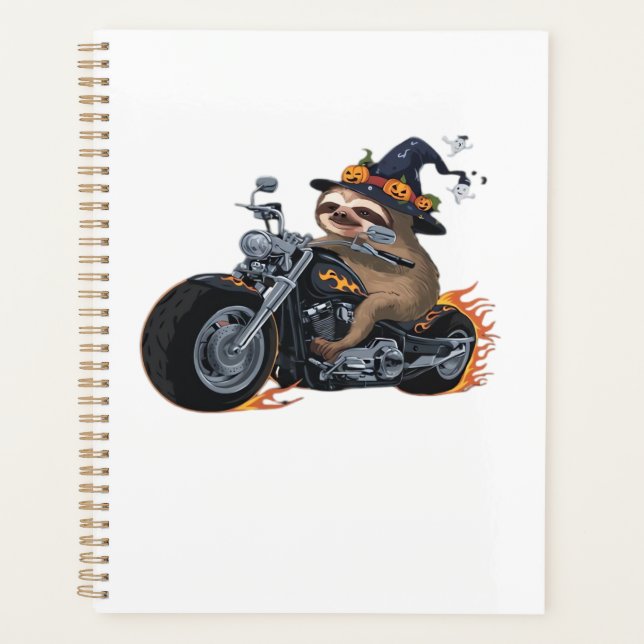 Agenda Spooky Sloth Motorcycle Ride Halloween Biker Fun C (Frente)