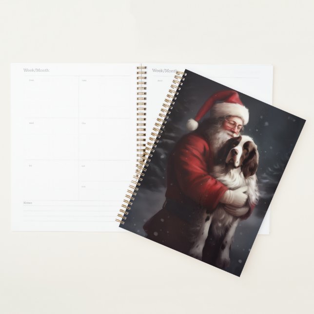 Agenda Springer Spaniel Papai Noel Natal Festivo (Exibição)