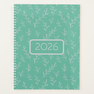 Agenda Springy: Folhas Desenhadas à Mão em Verde Limão
