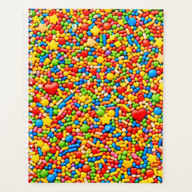 Agenda Sprinkle Planner Cover | Bright Rainbow Candy (Frente)