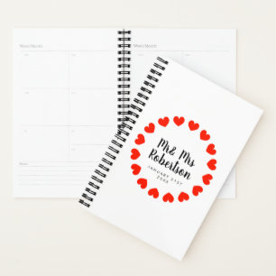 Agenda Sr. e Sra. Planeador espiral para casal de casamen