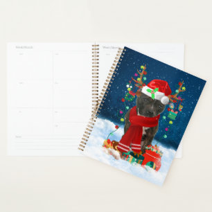 Agenda Staffordshire Bull Terrier em neve no Natal