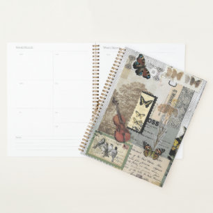 Agenda Stamps Vintage Ephemera Decoupage