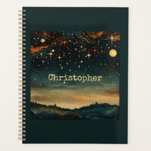 Agenda Starry night azul romântico com nome