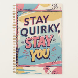 Agenda Stay Quirky Stay You Colorful Motivational Planner