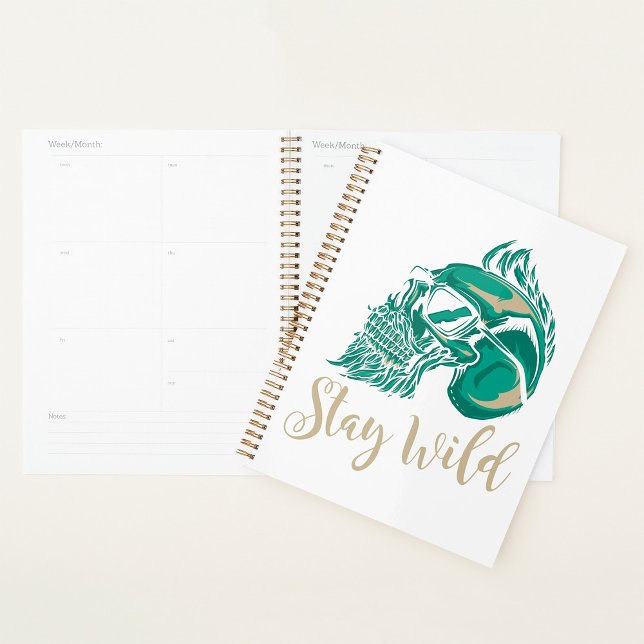 Agenda Stay Wild Modern Bearded Skull (Criador carregado)