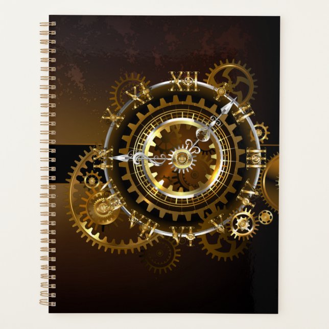 Agenda Steampunk clock with antique gears (Frente)
