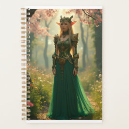 Agenda Steampunk Elven Princess em um jardim Primavera