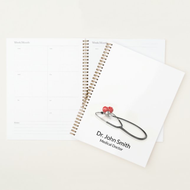 Agenda Stethoscope with Heart | Medical Care & Healthcare (Exibição)