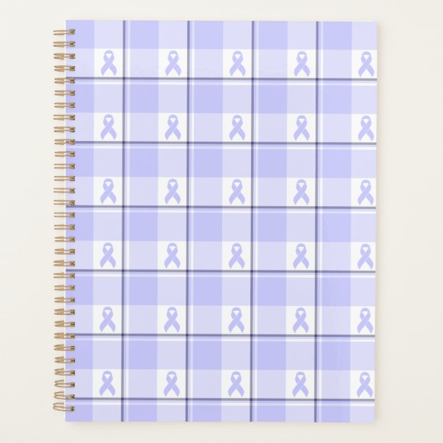 Agenda Stomach Cancer Awareness Plaid Periwinkle Ribbon (Frente)