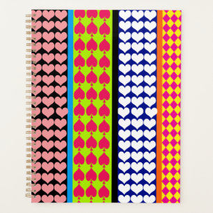 Agenda Stripes Corações Ouros Boho Mistura Design