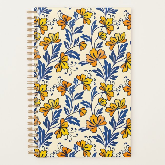 Agenda Stunning Seamless Pattern of Flowers and Leaves (Frente)