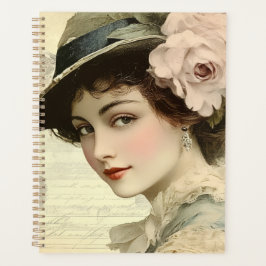 Agenda stylish vintage young lady