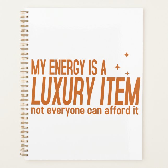 Agenda Sua Energia é um Item de Luxo (Frente)