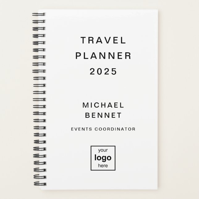 Agenda Sua Logo Aqui Viagens Preto E Branco (Frente)