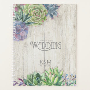 Agenda Succulents and Rustic Wood Wedding ID515