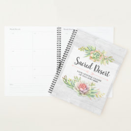 Agenda Suculentas Desérticas Cacto Boho Aquarela Rústica
