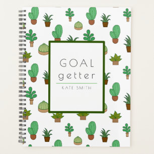 Agenda Suculentes e cactus ilustrados e bonitos