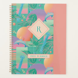 Agenda Summer Vaporwave Sunset e Palm Trees
