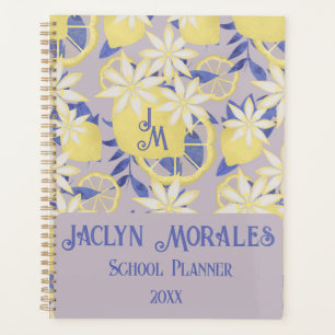 Agenda Summer Watercolor Lavanda Lemon Floral