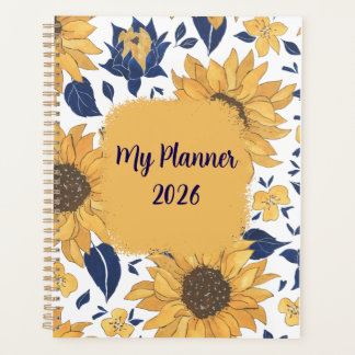 Agenda Sunflower Floral Planner Cover