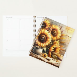 Agenda Sunflowers Watercolor Painting
