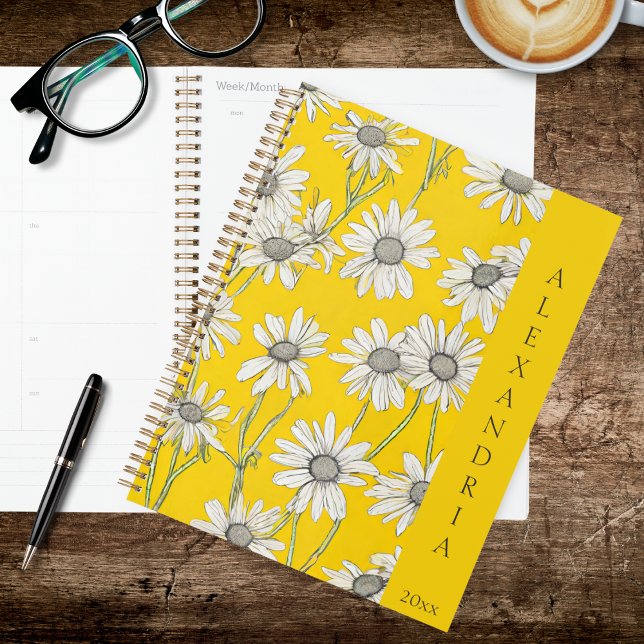 Agenda Sunny Yellow and White Daisies (Criador carregado)