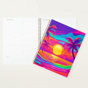 Agenda Sunset Azul e Laranja