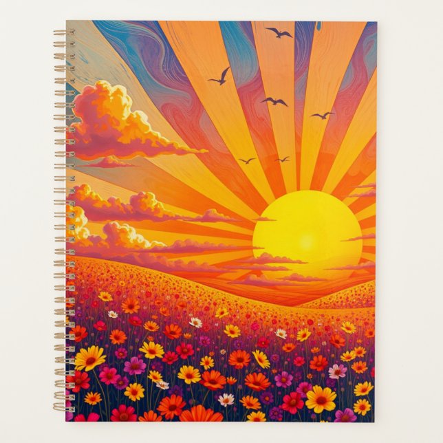 Agenda Sunset Radiante Sobre Paisagem Whimical (Frente)