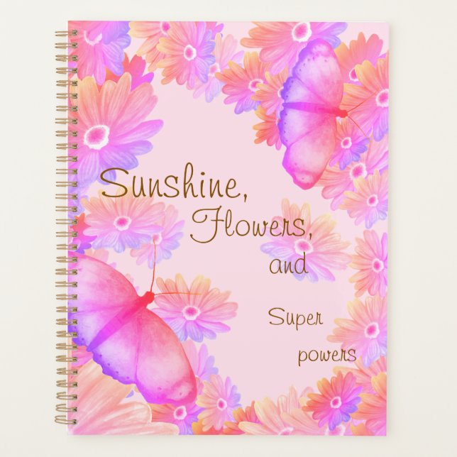 Agenda "Sunshine, Flowers & Superpowers" Pink Butterfly (Frente)