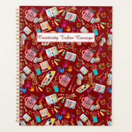 Agenda Suprimentos de arte coloridos Padrão criativo para