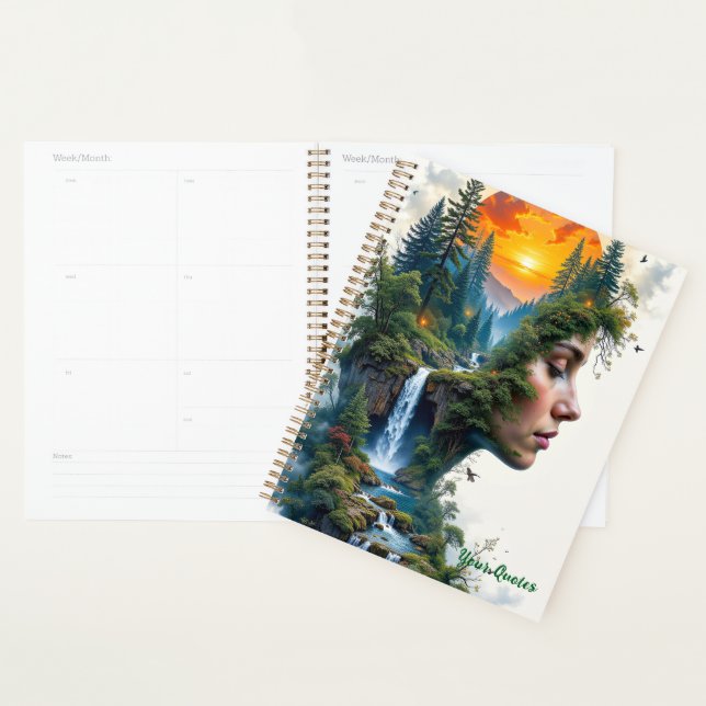 Agenda Surreal Nature Portrait Woman Sunset Waterfall (Exibição)
