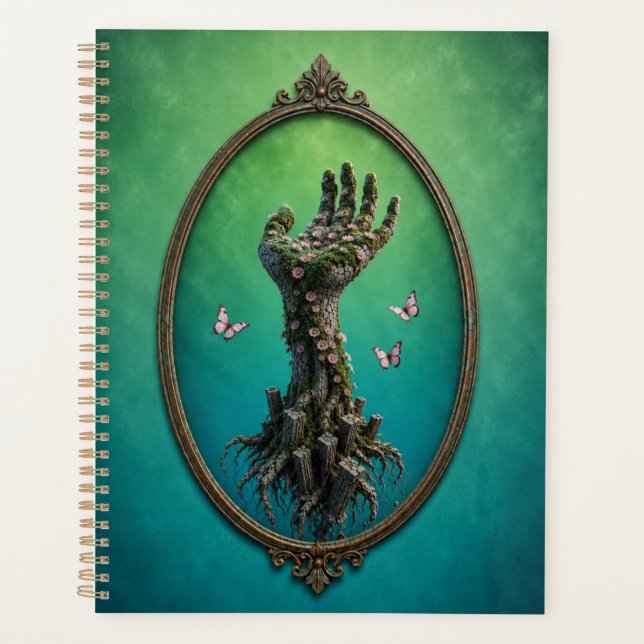 Agenda Surreal Stone Hand Daisies Notebook (Frente)