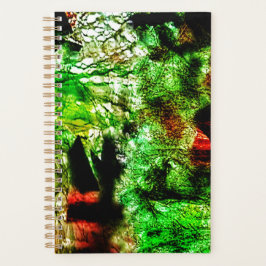 Agenda Sweet green abstract planner,Smooth color textured