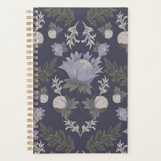 Agenda Symmetrical dark purple floral pattern (Frente)