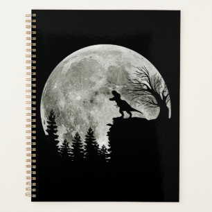 Agenda T Rex Em Pé Na Lua Da Montanha Halloween