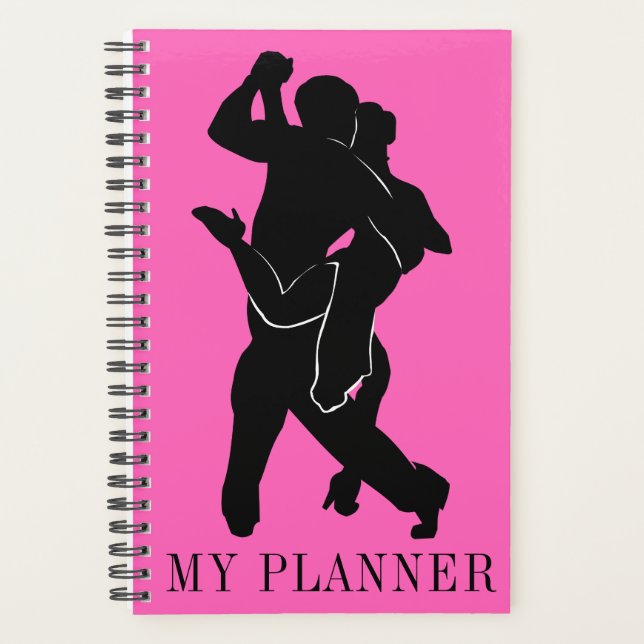Agenda Tango Dancers Planner Rosa ou Escolher Cor (Frente)