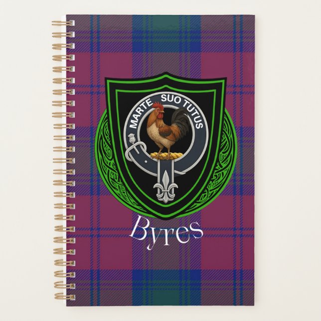 Agenda Tartan e Brasão do Clã Escocês Byres (Frente)