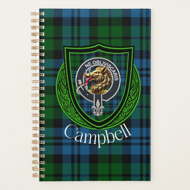 Agenda Tartan e Brasão do Clã Escocês Campbell (Frente)