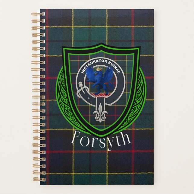 Agenda Tartan e Brasão do Clã Escocês Forsyth (Frente)