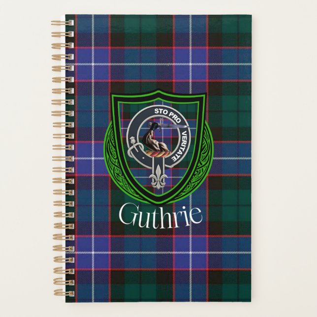 Agenda Tartan e Brasão do Clã Escocês Guthrie (Frente)