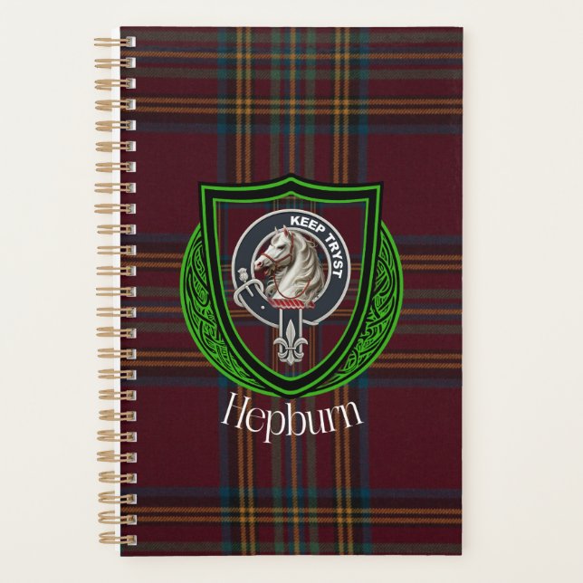 Agenda Tartan e Brasão do Clã Escocês Hepburn (Frente)