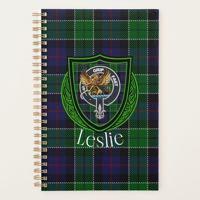 Agenda Tartan e Brasão do Clã Escocês Leslie (Frente)